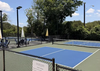 Courtside pickleball courts at Heights Pool in Alamo Heights, San Antonio