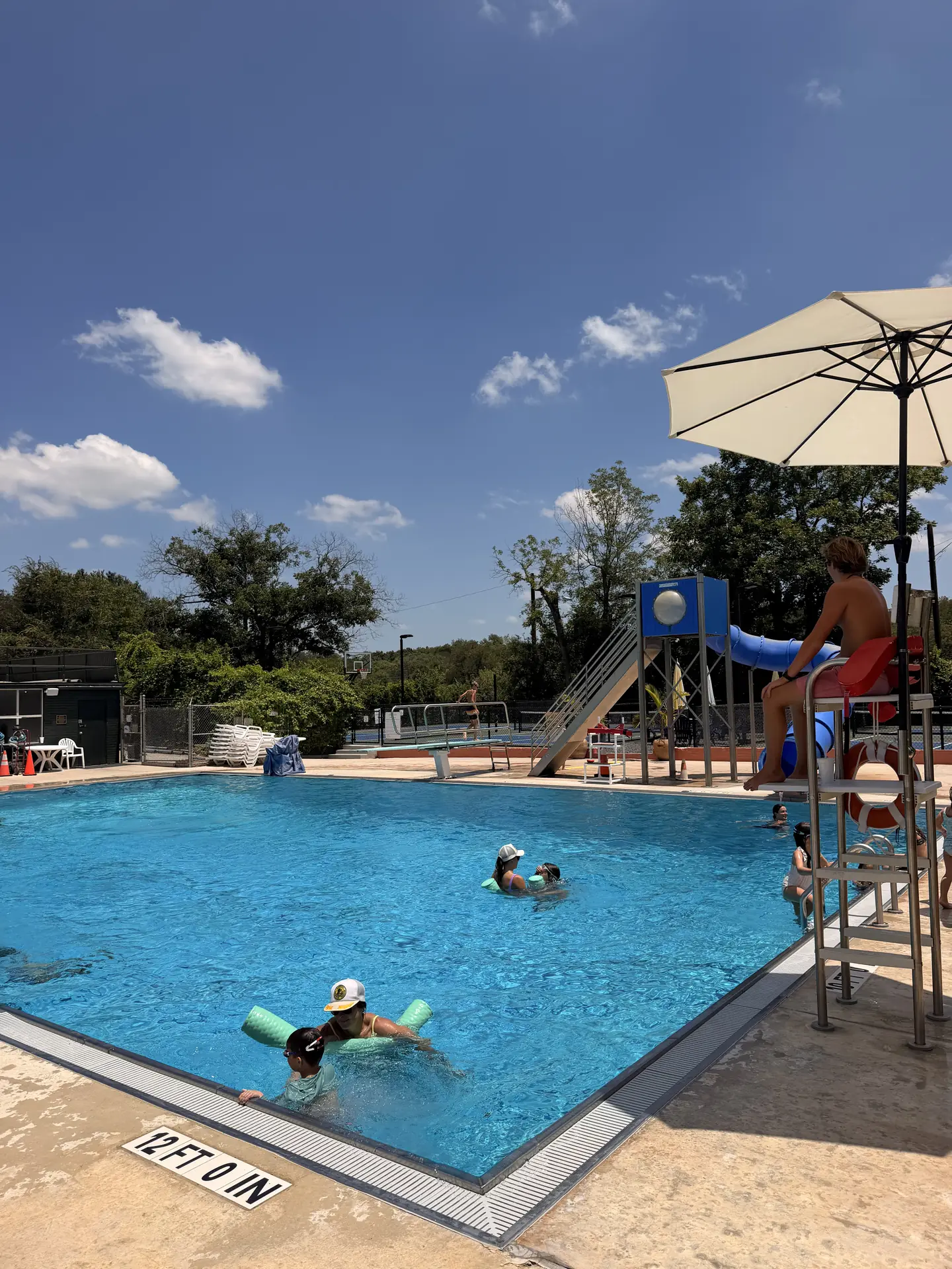 Diving board at the diving pool, Heights Pool in Alamo Heights San Antonio