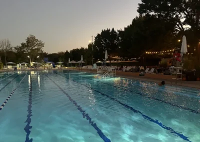 Evening lap swim during the Off Season at Heights Pool, Alamo Heights